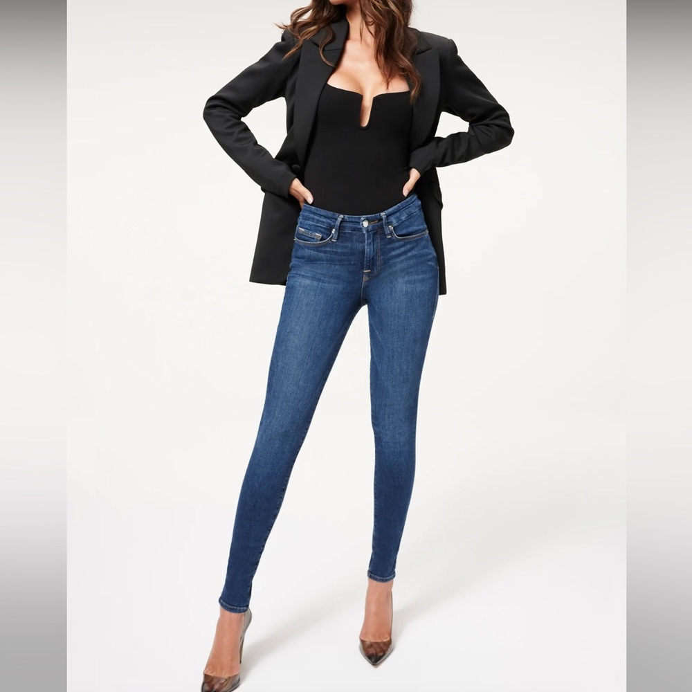 Good American Good Legs High Rise Skinny Jeans Blue 004